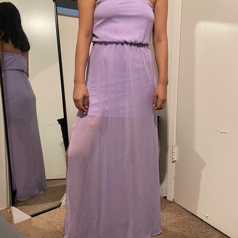 Strapless Lilac maxi dress